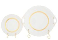 Сервиз для торта 7 предметов с тарелками 17 см, Золотой кант Соната 07161017-1239, Leander