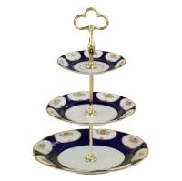 Этажерка (горка) 3-х уровневая 25-19-14 см, Золотой цветок, кобальт Соната 07196032-0443, Leander Этажерка (горка) 3-х уровневая 25-19-14 см, Золотой цветок, кобальт Соната 07196032-0443, Leander