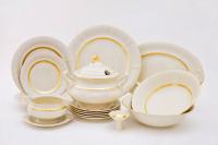 Столовый сервиз на 6 персон 25 предметов Слоновая кость, Золотой кант Соната 07562011-1239, Leander Столовый сервиз на 6 персон 25 предметов Слоновая кость, Золотой кант Соната 07562011-1239, Leander