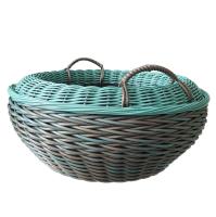 Кашпо-вазон 14 л для луковичных цветов, с ручками, ротанг, патина