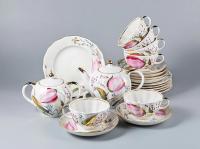 Сервиз чайный ИФЗ Розовые тюльпаны 20 предметов (Тюльпан), Императорский фарфоровый завод 81.20955.00.1