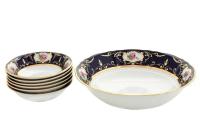 Набор салатников 7 предметов на 6 персон (23+13 см), Кобальт Роза, Соната 07161416-0440, Leander