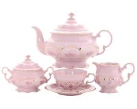 Чайный сервиз 6 персон 15 предметов Гармония, Розовый фарфор, Соната 07260725-0159, Leander