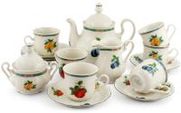 Чайный сервиз 6 персон 15 предметов, Мэри-Энн Фрукы Слоновая кость 03560725-080H, Leander