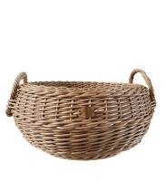 Кашпо-вазон для цветов из ротанга с ручками 14 л, цвет папирус