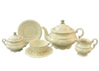 Чайный сервиз 6 персон 15 предметов (Отводка Платина) Слоновая кость, Соната 07560725-1138, Leander