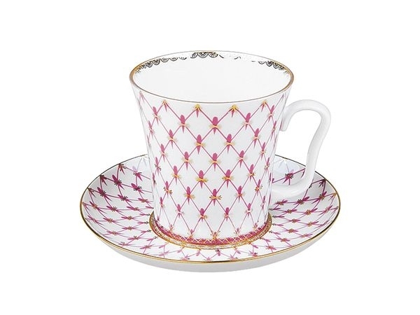 Бокал с Блюдцем Ленинградский, Сетка - Блюз, 360 мл, Императорский фарфоровый завод (ИФЗ) 81.24769.00.1