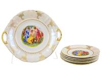 Сервиз для торта 7 предметов с тарелками 19 см, Мадонна Перламутр, Соната 07161019-0676, Leander