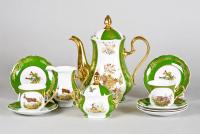 Кофейный сервиз 6 персон 15 предметов, Царская охота, Мэри-Энн 03160714-0763, Leander Кофейный сервиз 6 персон 15 предметов, Царская охота, Мэри-Энн 03160714-0763, Leander