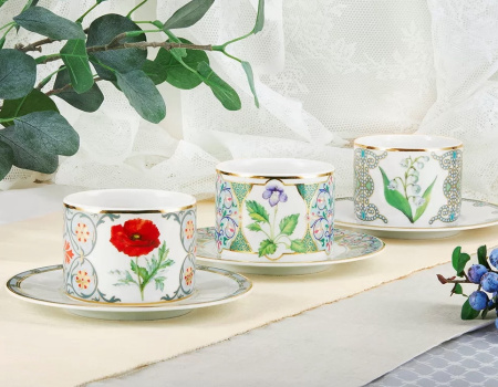 Чашка с блюдцем чайная Ландыш майский (Соло) 300 мл Императорский фарфоровый завод (ЛФЗ) 81.29190.00.1