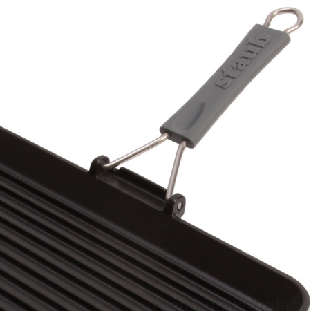 Сковорода для гриля прямоугольная, с силиконовой ручкой, 34х21 см Staub, черная (1202223)