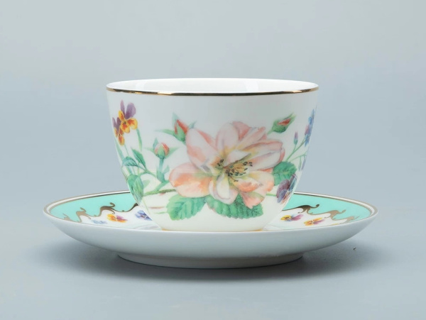 Чашка с блюдцем чайная ИФЗ Улыбка флоры-2 (Весенняя 2) 250 мл, Императорский фарфоровый завод 81.30900.00.1