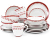 Обеденный набор на 4 персоны 20 предметов Хюгге Красные узоры 71162120-327D, Leander