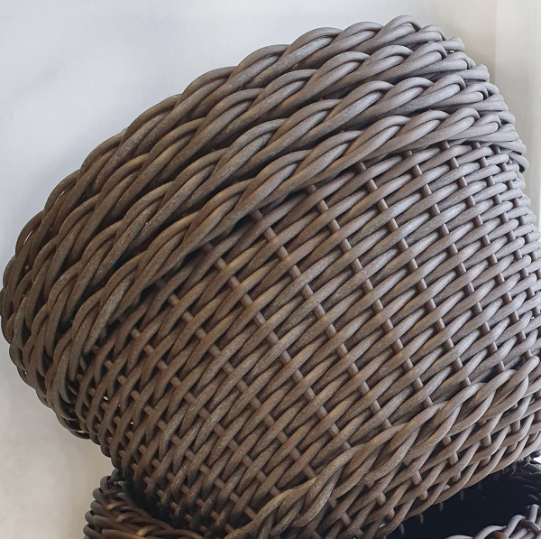 Кашпо для цветов из ротанга 12 л, форма Стаканчик с декором, цвет Венеция