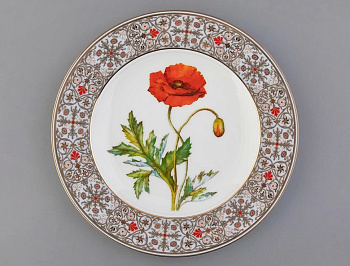 Тарелка декоративная 270 мм Мак восточный (форма Европейская), Императорский фарфоровый завод (ИФЗ) 81.32769.00.1