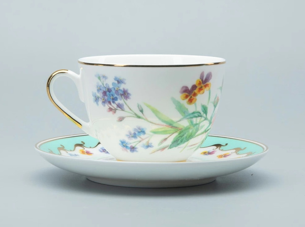 Чашка с блюдцем чайная ИФЗ Улыбка флоры-2 (Весенняя 2) 250 мл, Императорский фарфоровый завод 81.30900.00.1