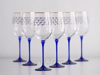 Набор (6 бокалов для вина) 370 ml Кобальтовая сетка, Императорский фарфоровый завод (ИФЗ) 14.11435.07