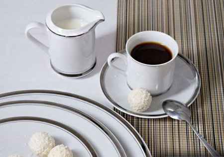 Кофейный сервиз 6 персон 15 предметов Изящная платина, Сабина 02160714-0011, Leander