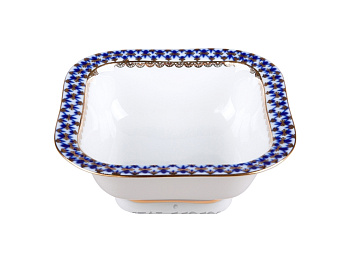 Салатник шести порционный квадратный Молодежная, Кобальтовая сетка, 1500 мл, Императорский фарфоровый завод (ЛФЗ) 80.09899.00.1
