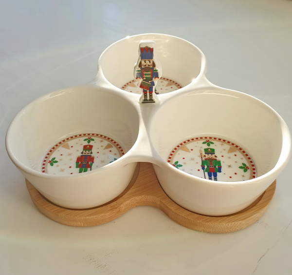 Менажница новогодняя, Щелкунчик, 2 предмета 20,5х12 см, Easy Life