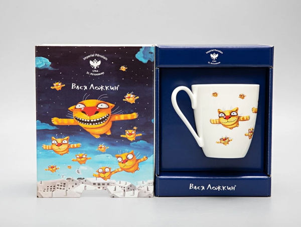 Подарочный набор ИФЗ Бокал 450 мл Вариации Вася Ложкин. Вечерний полет, Императорский фарфоровый завод 81.29342.00.1