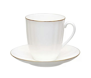 Чашка с блюдцем чайная Золотой кантик (Ветерок) 176 мл, Императорский фарфоровый завод (ЛФЗ) 81.13630.00.1