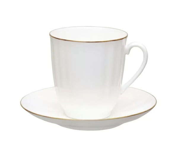 Чашка с блюдцем чайная Золотой кантик (Ветерок) 176 мл, Императорский фарфоровый завод (ЛФЗ) 81.13630.00.1
