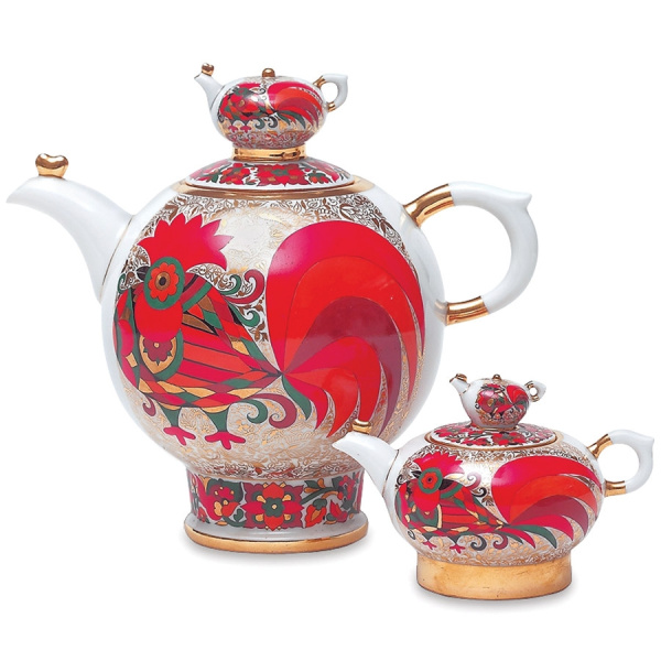 Комплект чайников Красный петух (Семейный), Императорский фарфоровый завод (ЛФЗ) 81.10357.00.1