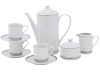 Кофейный сервиз 6 персон 15 предметов Изящная платина, Сабина 02160714-0011, Leander
