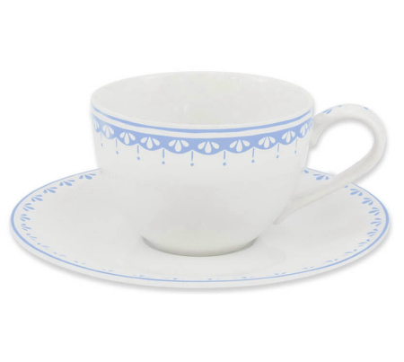 Чайный сервиз на 4 персоны 11 предметов Хюгге Голубые узоры 71160717-327B, Leander