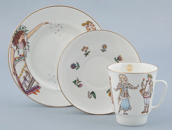 Комплект кофейный 3 предмета Опера Снегурочка (Майская) 165 мл, Императорский фарфоровый завод (ИФЗ) 81.32231.00.1