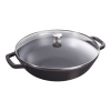 Вок со стеклянной крышкой, черный, 30 см 4,4 л, Staub (1312923)