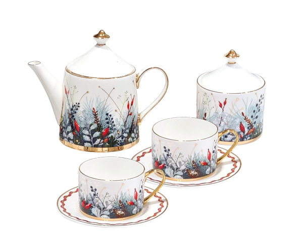 Сервиз чайный ИФЗ Календа (Идиллия) 10 предметов на 4 персоны, Императорский фарфоровый завод 81.27777.00.1