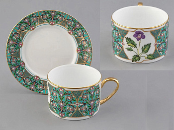 Чашка с блюдцем ИФЗ Фиалка надрезанная (Соло) 250 мл, Императорский фарфоровый завод 81.32656.00.1