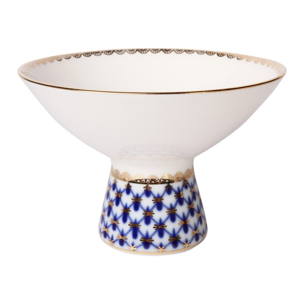 Ваза для мороженого 123 мм Молодежная, Кобальтовая сетка, Императорский фарфоровый завод (ЛФЗ) 80.07113.00.1