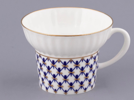 Чашка с блюдцем Кобальтовая сетка (Волна) 155 мл, Императорский фарфоровый завод (ИФЗ) 81.14575.00.1
