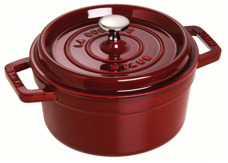 Кокот круглый, 22 см 2,6 л, гранатовый, Staub (1102287)