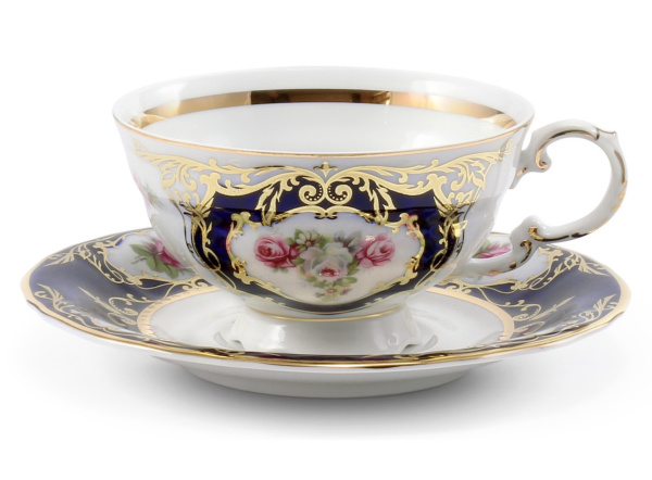 Чайный сервиз 6 персон 15 предметов, Кобальт Роза, Соната 07160725-0440, Leander