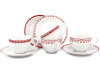 Набор чайных пар на 4 персоны 8 предметов Хюгге Красные узоры 71150425-327D, Leander