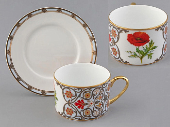 Чашка с блюдцем ИФЗ Мак восточный (Соло) 250 мл, Императорский фарфоровый завод 81.32655.00.1