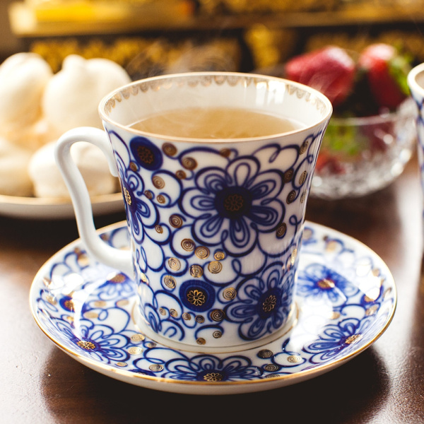 Бокал с блюдцем Ленинградский, Вьюнок 360 мл, Императорский фарфоровый завод (ЛФЗ) 81.13920.00.1