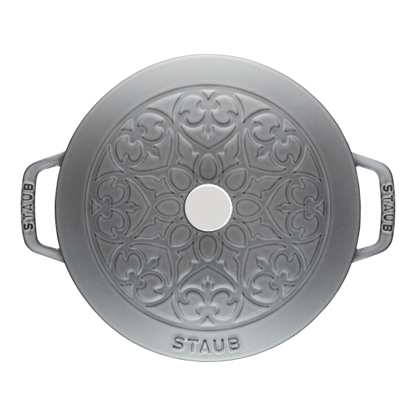 Кокот STAUB Лилия 24 см, 3,6 л, серый графит (11212418) Кокот STAUB Лилия 24 см, 3,6 л, серый графит (11212418)