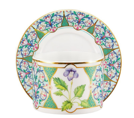 Чашка с блюдцем чайная Фиалка надрезанная (Соло) 300 мл Императорский фарфоровый завод (ЛФЗ) 81.29192.00.1