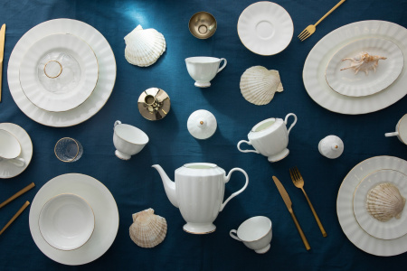 Сервиз столовый Золотая лента 24 предмета (Нега), Императорский фарфоровый завод 81.30714.00.1