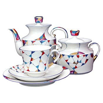 Сервиз чайный Калейдоскоп 14 предметов (Банкетная), Императорский фарфоровый завод (ЛФЗ) 81.26308.00.1