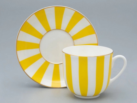 Набор кофейный чашки с блюдцами 180 мл, Да и Нет, 12 предметов (Ландыш) Императорский фарфоровый завод (ИФЗ)