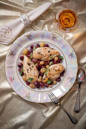 Набор тарелок обеденных 25 см на 6 персон, Мадонна Перламутр, Соната 07160115-0676, Leander