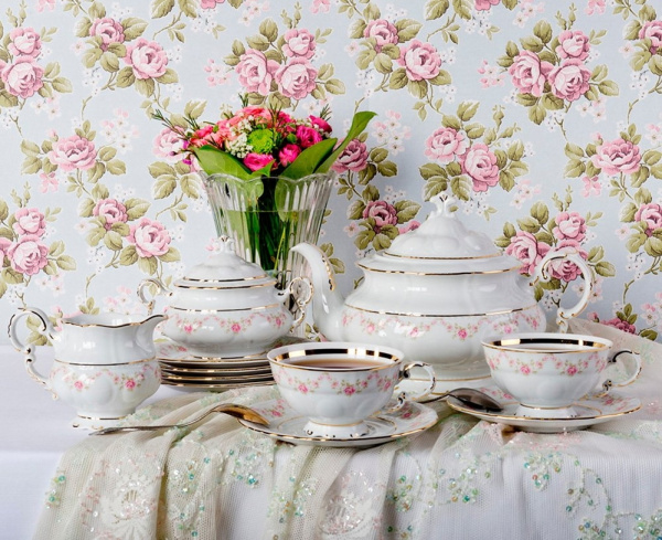 Чайный сервиз 6 персон 15 предметов, Мелкие цветы Соната 07160725-0158, Leander