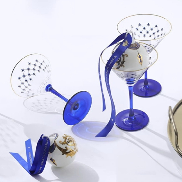 Набор (4 бокала для мартини) 150 мл Кобальтовая сетка, Императорский фарфоровый завод (ИФЗ) 14.11002.07