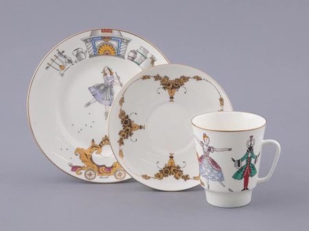 Комплект кофейный 3 предмета Золушка (Майская) Императорский фарфоровый завод (ИФЗ) 81.25406.00.1